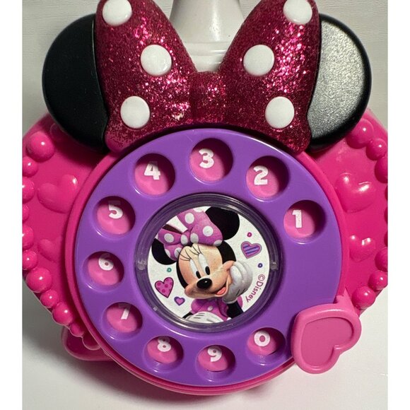 Disney Jr Ring Me Rotary Phone Minnie Mouse Pink Lights & Sounds Just Play - Picture 3 of 9